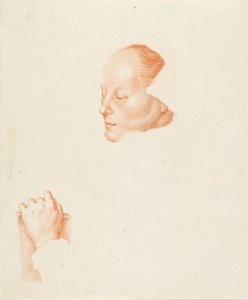 Retrato de uma jovem mulher de Cornelis Ploos van Amstel (signed by artist)