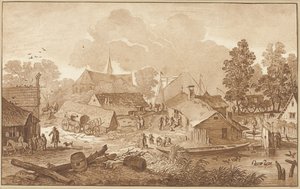 Vista da vila com lagoa de Cornelis Ploos van Amstel
