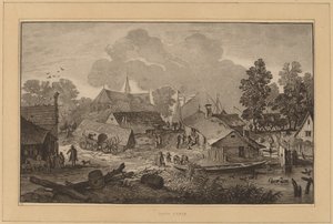Aldeia com Lagoa de Cornelis Ploos van Amstel