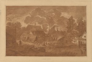 Aldeia com Lagoa de Cornelis Ploos van Amstel