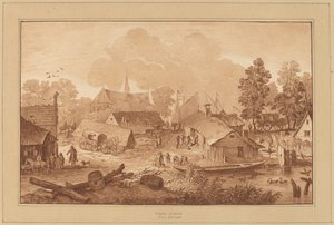 Aldeia com Lagoa de Cornelis Ploos van Amstel
