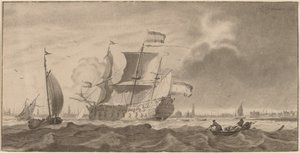 Navio de guerra no Y, 1768 de Cornelis Ploos van Amstel