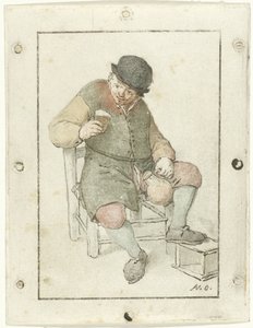 Agricultor sentado com jarro de Cornelis Ploos van Amstel