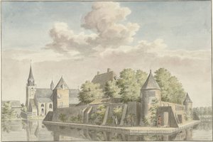O Hof van Putten e a igreja de Geervliet de Cornelis Pronk (possibly)