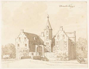 Castelo de Drakenburg perto de Baarn de Cornelis Pronk (possibly)