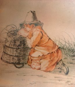 Um menino descansando em uma cesta, século XVII, 1929