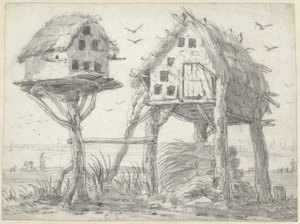 Dois pombais de Cornelis Saftleven