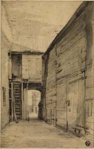 Quintal de uma casa velha de Cornelis Saftleven