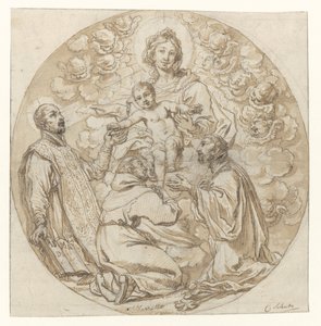 Virgem e Menino Adorados por Santo Inácio de Loyola, São Francisco Xavier e Santo Monge