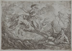 Nessus é atingido pelo dardo envenenado de Hércules