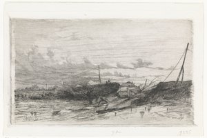 Quebra de dique em Arnhem, 1855 de Cornelis Springer