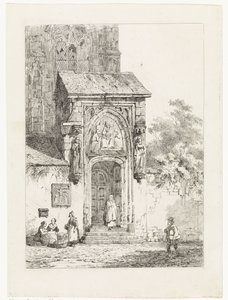 Vista do pórtico de uma igreja de Cornelis Springer