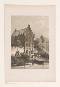 Casas ao longo da água Casas de nobres de Cornelis Springer