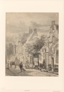 Vista de rua em Harderwijk de Cornelis Springer