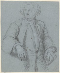 Retrato de homem desconhecido usando casaco comprido, três quartos virado para a esquerda de Cornelis Troost (attributed to)