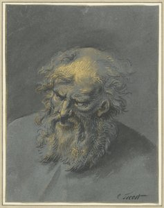 Cabeça de um velho com barba (apóstolo ou filósofo) de Cornelis Troost