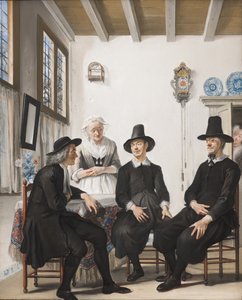 É pedido a Saartje Jans a sua mão no casamento, 1738 de Cornelis Troost
