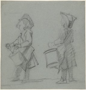Dois estudos de um menino de bateria de Cornelis Troost