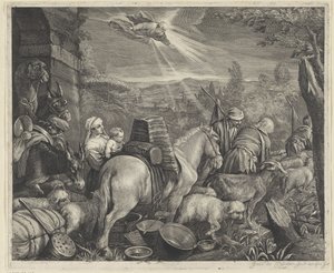 Abraão deixa Harã de Cornelis Visscher (II)