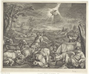 Abraão parte para Shechem / Proclamação aos pastores de Cornelis Visscher (II)
