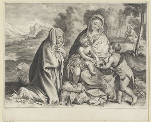 Paisagem com a Sagrada Família, João Baptista e Elisabeth de Cornelis Visscher (II)