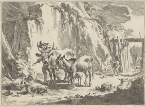 Paisagem com mulher a alimentar o seu filho
Paisagens (título da série) de Cornelis Visscher (II)