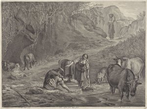 Lavadeiras e um pastor à beira-mar de Cornelis Visscher (II)