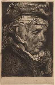 Cabeça de uma velha (mãe de Visscher) de Cornelis Visscher