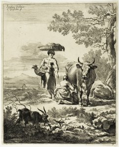 Mulher ordenhando uma vaca