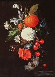 Ainda vida com frutas e flores de Cornelis de Heem