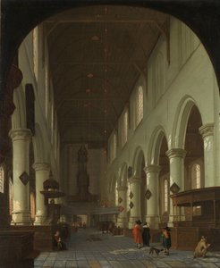 Interior do Oude Kerk em Delft do Coro em direcção ao Portal de Cornelis de Man (attributed to)
