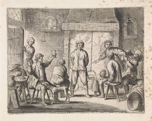 Agricultores em uma pousada Cenas de gênero (título da série) de Cornelis de Wael
