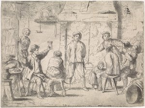 Agricultores em uma pousada Cenas de gênero (título da série) de Cornelis de Wael