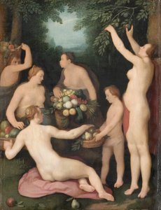 Pomona recebendo a colheita de frutos