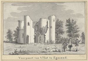 Ruínas do castelo de Egmond de Cornelis van Noorde (attributed to)