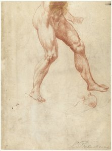 Estudo da parte inferior do corpo de um homem nu andante