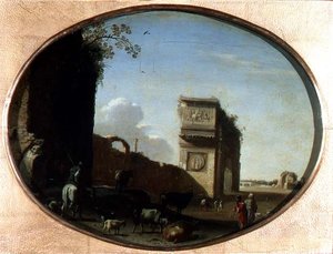 As Ruínas de Roma de Cornelis van Poelenburgh or Poelenburch