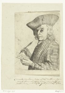 Auto-retrato com caneta e desenho de Cornelis van den Berg