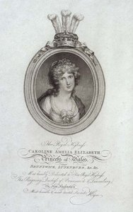Sua Alteza Real, Caroline Amelia Elizabeth, Princesa de Gales (1768-1821), gravada por P. Sintzenich de Cornelius (after) Hoyer