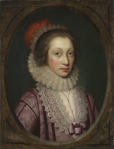 Retrato de uma mulher, possivelmente Elizabeth Boothby, 1619 de Cornelius Janssen van Ceulen