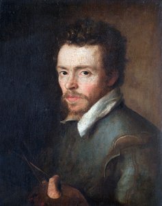 Auto-retrato de um pintor desconhecido com paleta e pincéis, 1596 de Cornelius Ketel