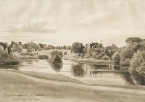 Betley Hall: desenho em sépia, outubro de 1820