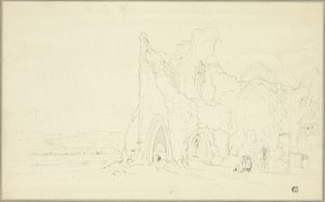 Paisagem com ruínas góticas de Cornelius Varley