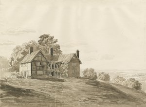Patshull Park - Lodge: desenho em sépia, agosto de 1820