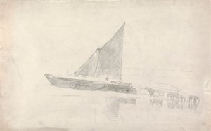 Estudo de Barcos com Cavalos e Carrinhos de Cornelius Varley