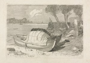 Dois barcos de pesca encalhados, 1809. de Cornelius Varley