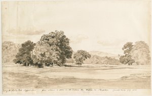 Wrottesley Park: desenho em sépia, julho de 1820 de Cornelius Varley