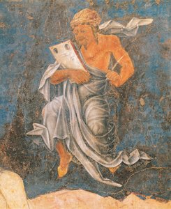 Dean, detalhe da Virgem do Signo, cena do mês de agosto, atribuída a Cosimo Tura de Cosimo (attr. to) Tura