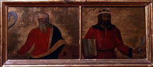Noah e David (tempera no painel) de Cosimo Rosselli