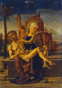 Pieta da Cosme Tura (ca 1430 - 1495), óleo sobre madeira, 48x33 cm, ca 1460